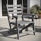 Flash Furniture Tolleson Adirondack Dining Chair w/Fold Out Cup Holder, Weather Resistant Recycled HDPE in Gray LE-HMP-2037-10-GRY-GG - alternate 10